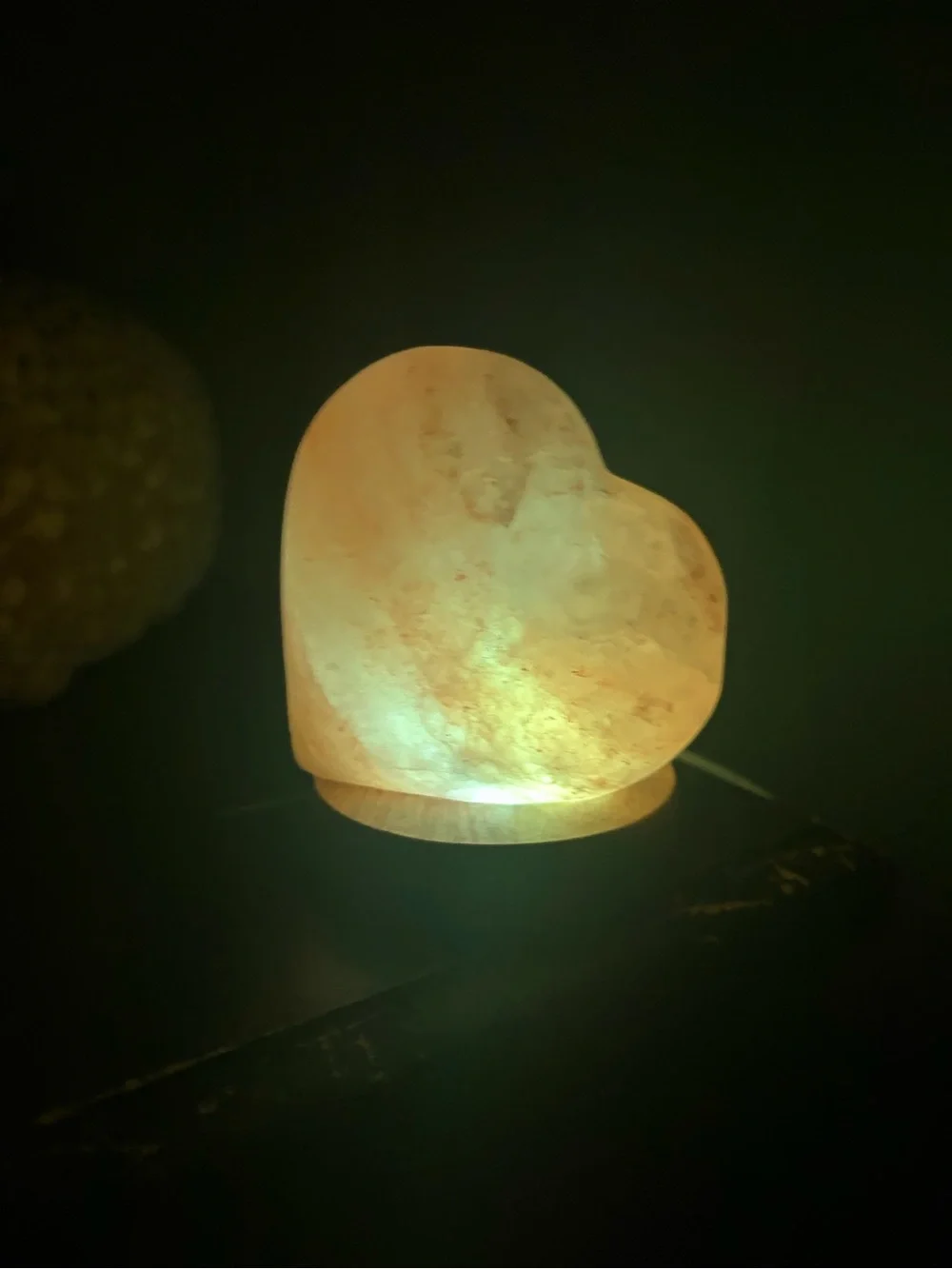 Himalayan Glow USB Heart Salt Lamp - Warm Orange Salt Crystal
